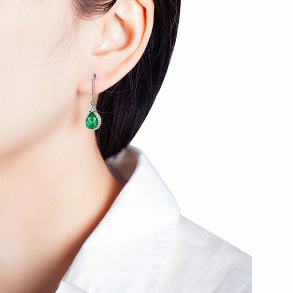 Emerald | Luxury Green Emerald Drop Earrings – 925 Sterling Silver