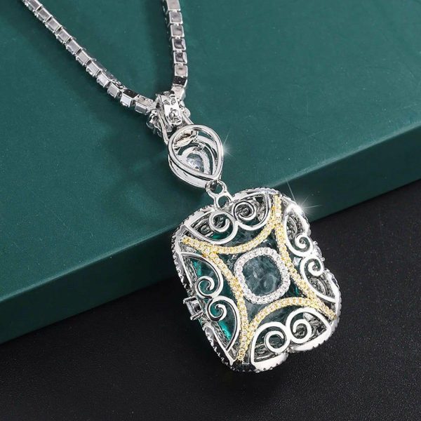 Emerald | Luxury Vintage 20*23mm Emerald Pendant Tennis Chain