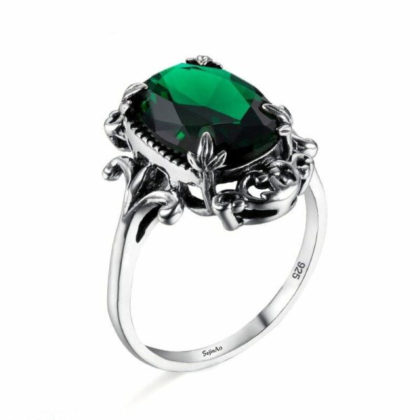 Emerald | Luxury Vintage Fashion Emerald- 925 Sterling Silver