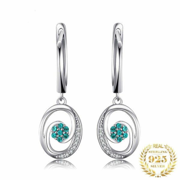 Emerald | Party Oval Emerald Drop Earrings – 925 Sterling Silver