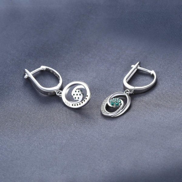 Emerald | Party Oval Emerald Drop Earrings – 925 Sterling Silver