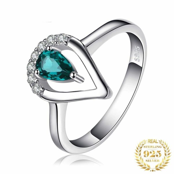 Emerald | Pear Simulated Nano Emerald- 925 Sterling Silver