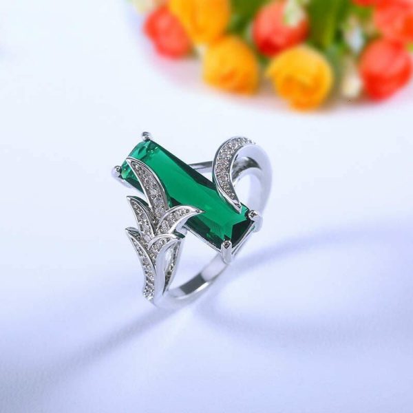 Emerald | Pretty Classic Rectangle Shape Emerald- 925 Sterling Silver