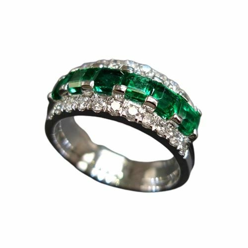 Emerald | Princess Square Cut Emerald Silver