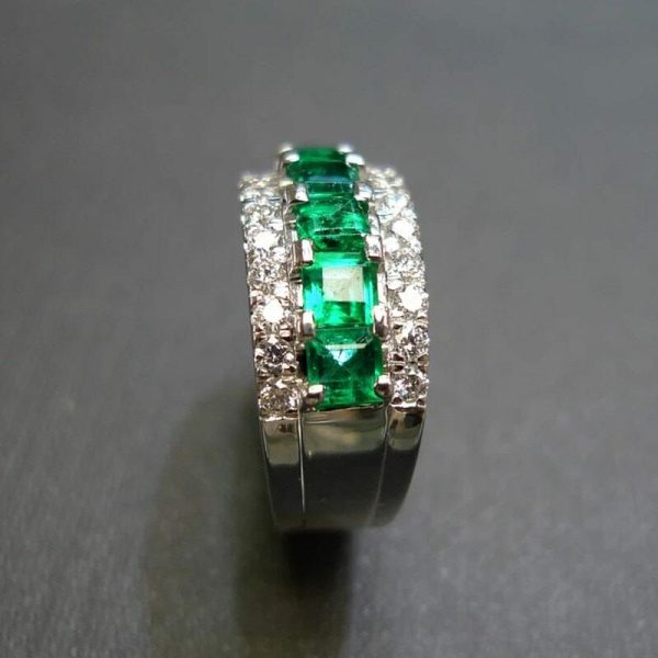 Emerald | Princess Square Cut Emerald Silver