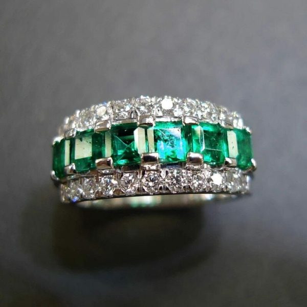 Emerald | Princess Square Cut Emerald Silver