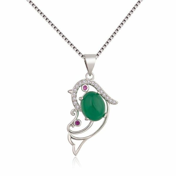 Emerald | Pure Natural Diamond and Emerald Pendant – 925 Sterling Silver