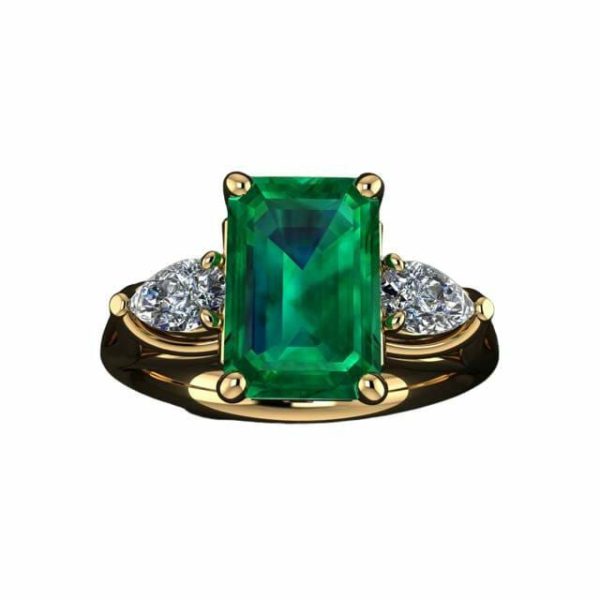 Emerald | Splendid Rectangular Emerald Zircon- 925 Sterling Silver