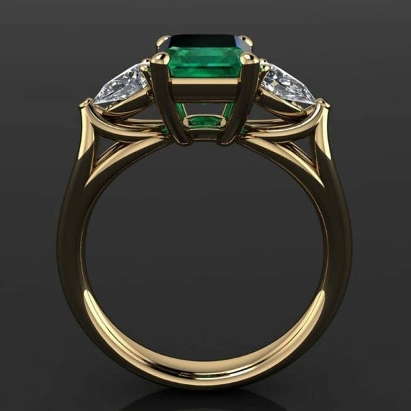 Emerald | Splendid Rectangular Emerald Zircon- 925 Sterling Silver