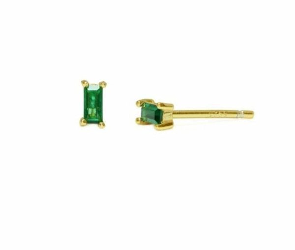 Emerald | Square Emerald Stud Earrings