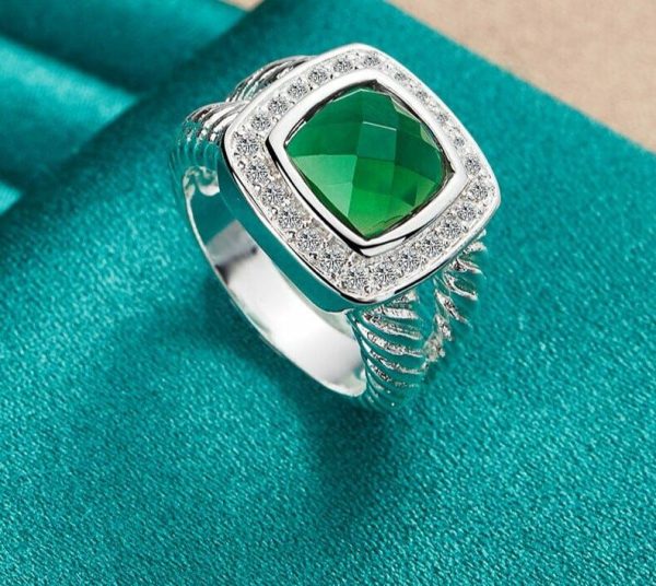 Emerald | Vintage Charm Square Emerald Wedding Silver Green