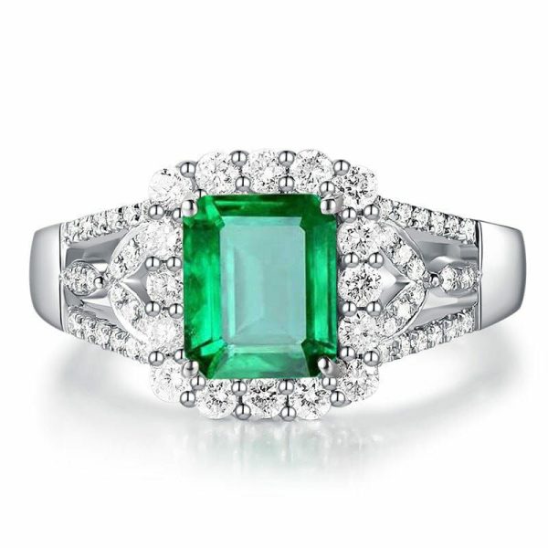 Emerald | Vintage Emerald Resizable Diamond- 925 Sterling Silver