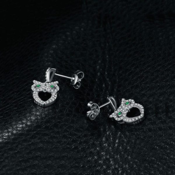 Emerald | Vintage Owl Simulated Nano Emerald Drop Earrings – 925 Sterling Silver