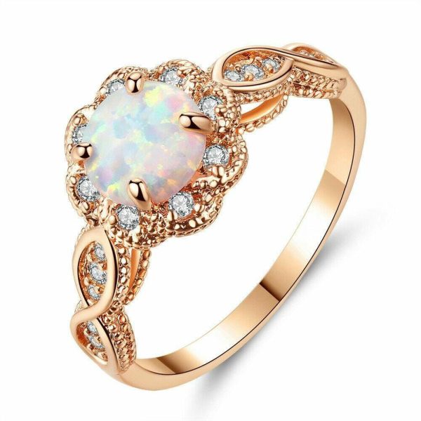 Ethiopian (Welo) Opal | White Fire Opal Rose Gold