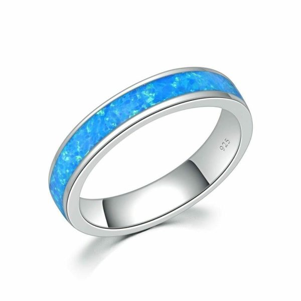 Fire Opal | Blue Fire Opal Minimalist White