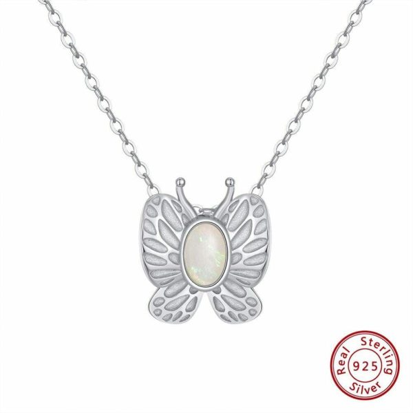 Fire Opal | Butterfly White Fire Opal Gold – 925 Sterling Silver