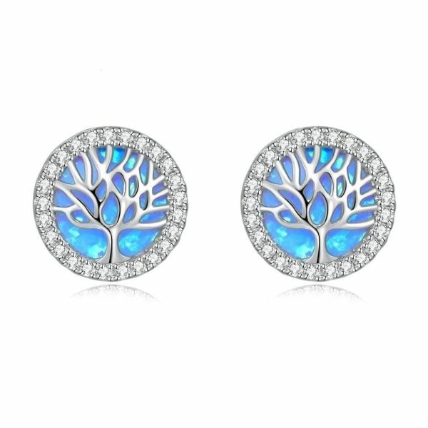 Fire Opal | Fire Opal Tree of Life Stud Earrings