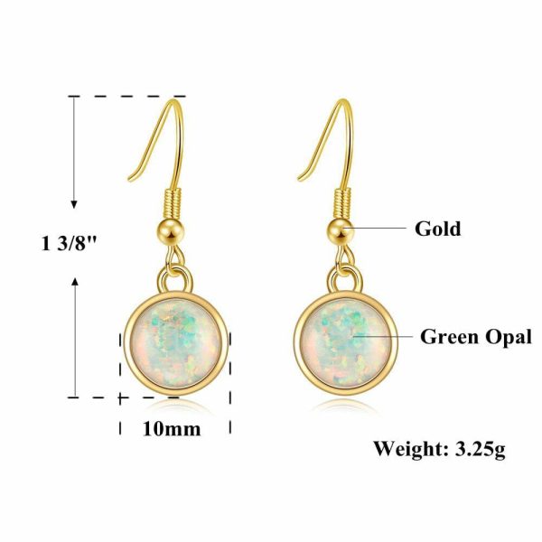 Fire Opal | White u0026 Green Fire Opal Yellow Gold u0026 Silver Engagement Earrings