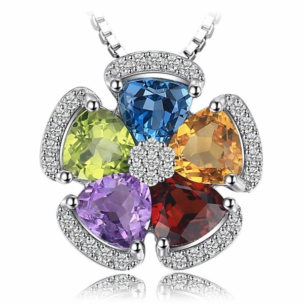 Garnet | 2.6ct Genuine Blue Topaz Amethyst Citrine Garnet and Peridot