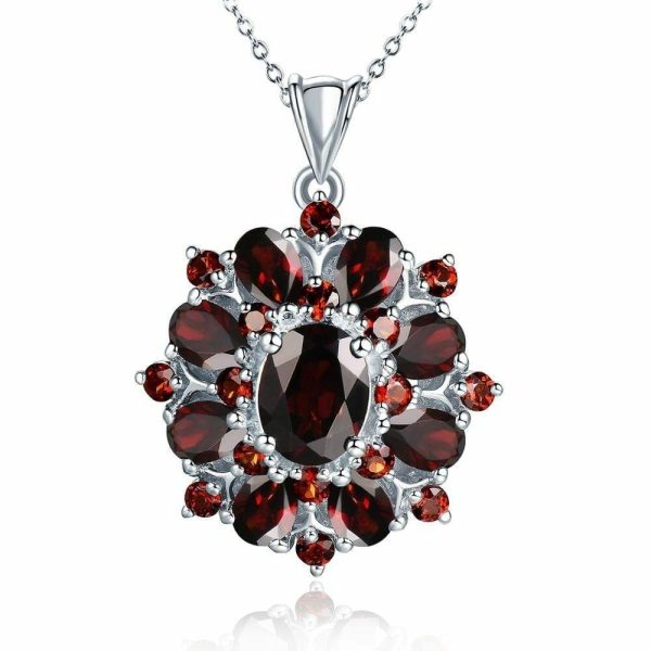 Garnet | 7.54ct Natural Black Garnet Pendant – 925 Sterling Silver