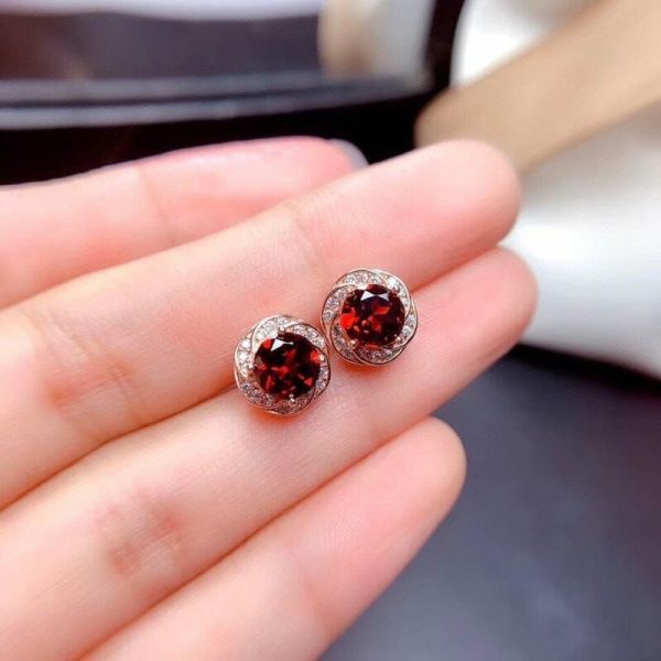 Garnet | Cutest Garnet Stud Earrings – 925 Sterling Silver