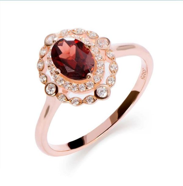 Garnet | Dazzling Natural Garnet Rose Gold