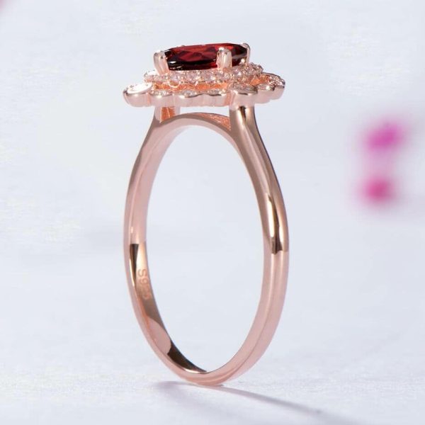 Garnet | Dazzling Natural Garnet Rose Gold