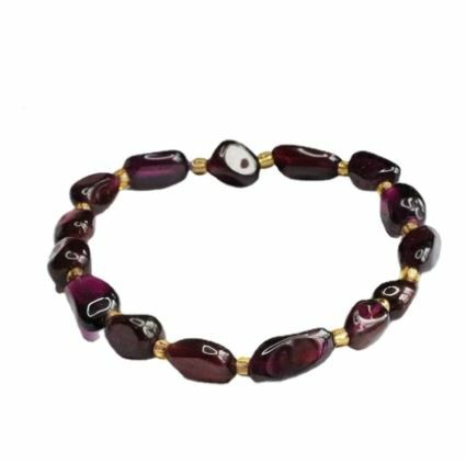 Garnet | Exquisite Garnet Bracelet Charms Retro White