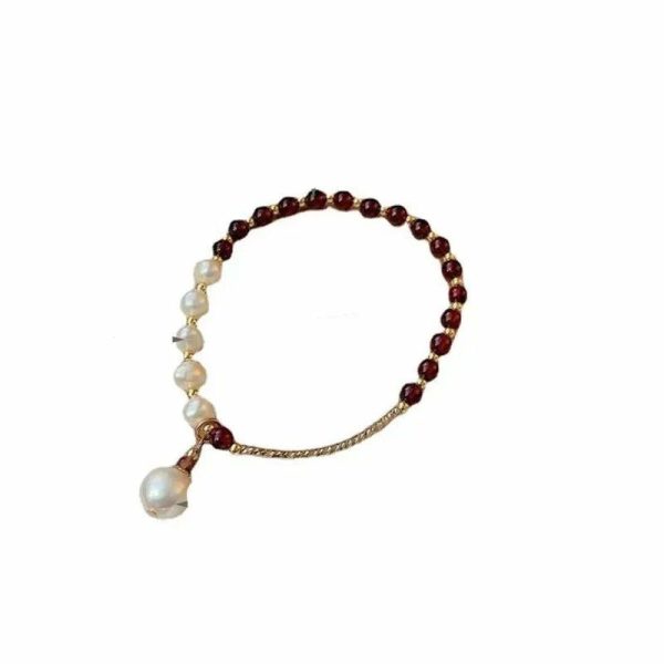 Garnet | Freshwater Pearls Winered Garnet Stone Crystal Beads Gold Color