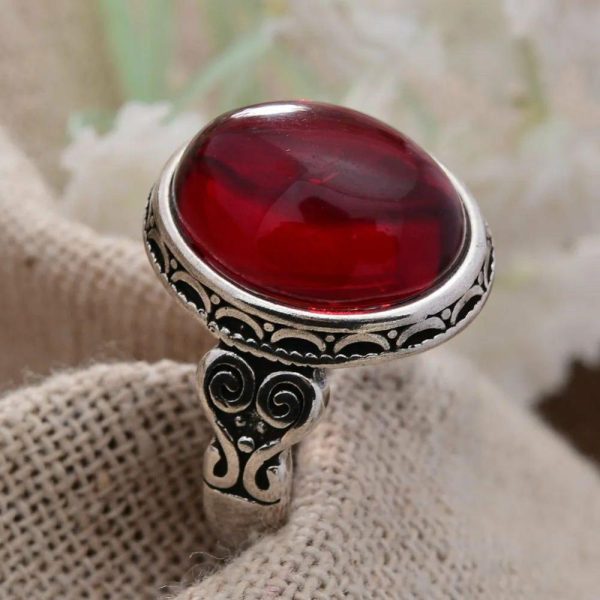 Garnet | Garnet Stone Flower Thai Silver Ladies Wedding Xzbt2516 J0651