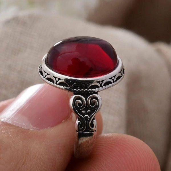 Garnet | Garnet Stone Flower Thai Silver Ladies Wedding Xzbt2516 J0651