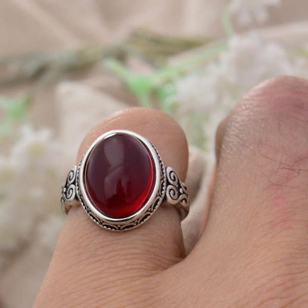 Garnet | Garnet Stone Flower Thai Silver Ladies Wedding Xzbt2516 J0651