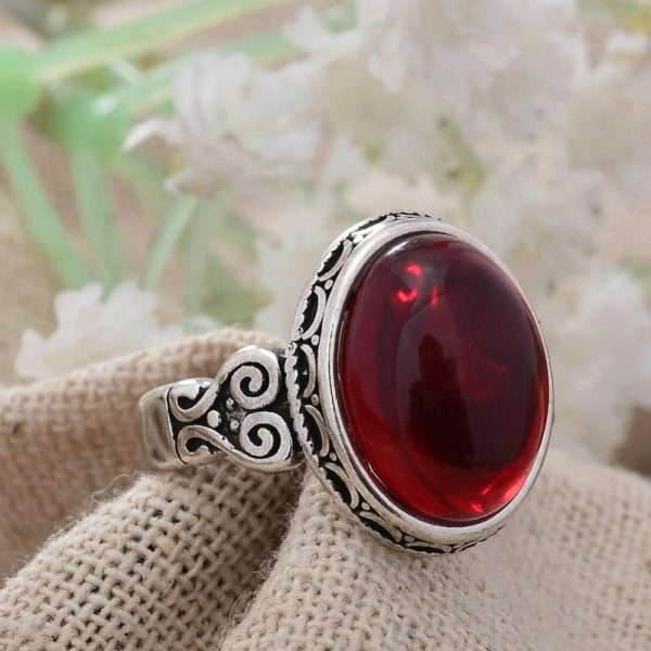 Garnet | Garnet Stone Flower Thai Silver Ladies Wedding Xzbt2516 J0651