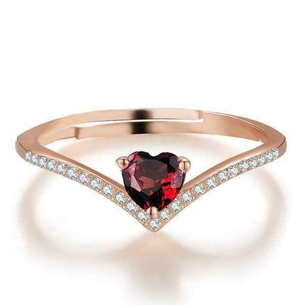 Garnet | Heart Red Garnet- 925 Sterling Silver