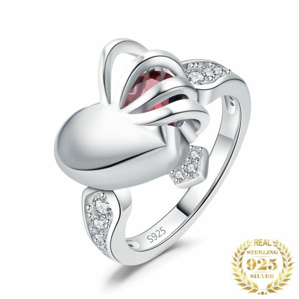 Garnet | Love Heart 2ct Natural Red Garnet- 925 Sterling Silver