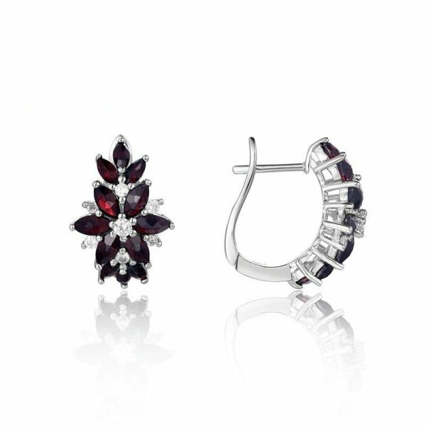 Garnet | Natural Black Garnet Statement Earrings – 925 Sterling Silver