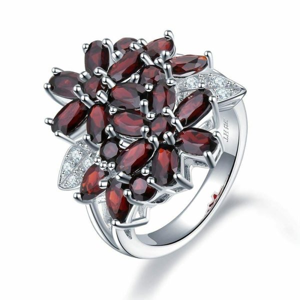 Garnet | Natural Red Garnet Cluster- 925 Sterling Silver