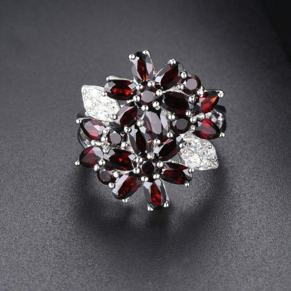 Garnet | Natural Red Garnet Cluster- 925 Sterling Silver