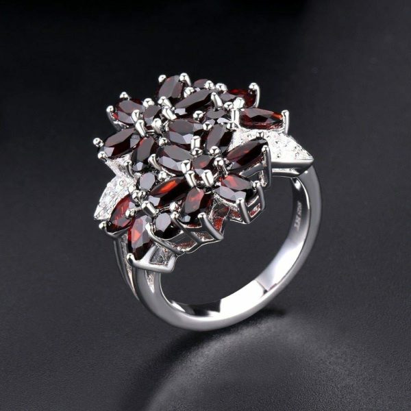 Garnet | Natural Red Garnet Cluster- 925 Sterling Silver