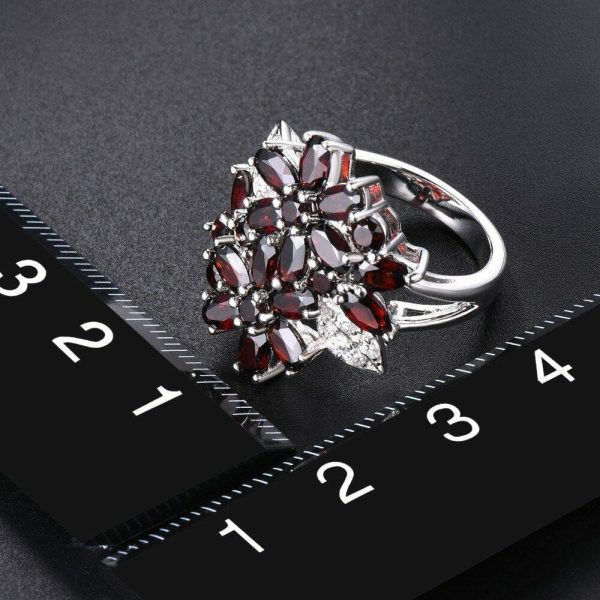 Garnet | Natural Red Garnet Cluster- 925 Sterling Silver