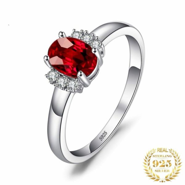 Garnet | Oval Natural Red Garnet- 925 Sterling Silver