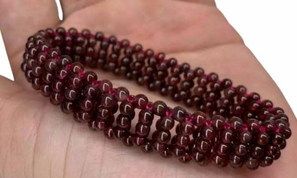 Garnet | Red Garnet Stone Beaded Bracelet Natural Gemstone