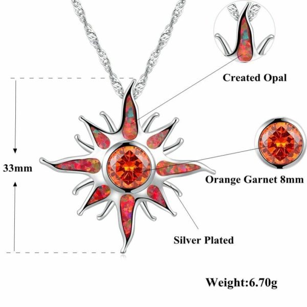 Garnet | Starburst Orange Fire Opal Garnet Pendant