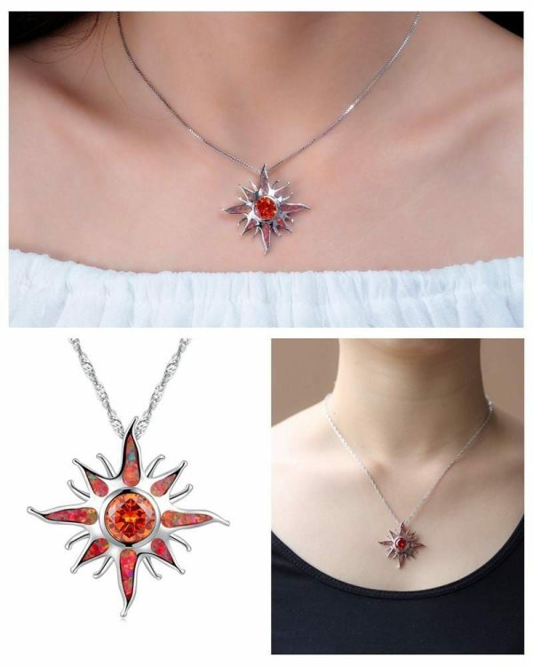 Garnet | Starburst Orange Fire Opal Garnet Pendant