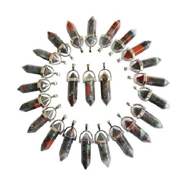 Jewelry Sets | 24pcs/Set Bloodstone Pillar Shape Pendants