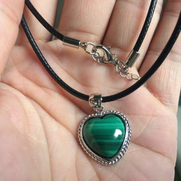 Malachite | Natural Malachite Stone Pendant (Heart)