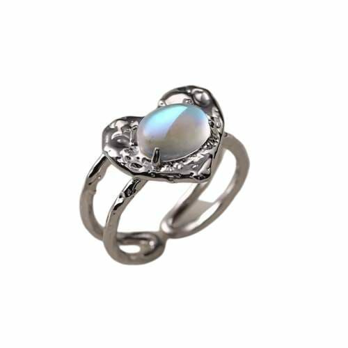 Moonstone | Blue Heart Moonstone- 925 Sterling Silver