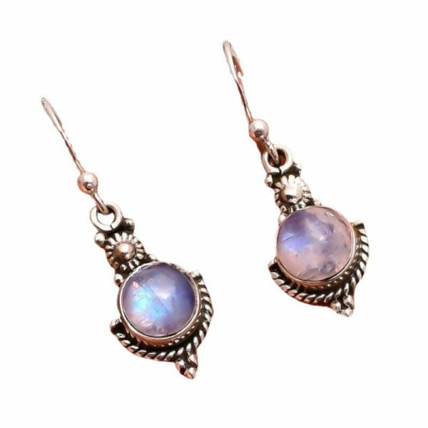 Moonstone | Ethnic Rainbow Moonstone Drop Earrings