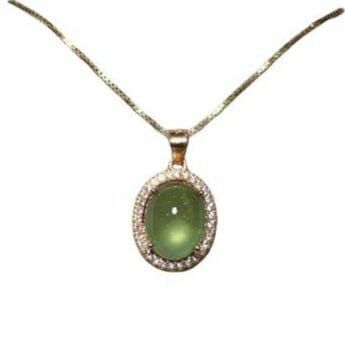 Necklaces | Exquisite Prehnite Pendant Gold