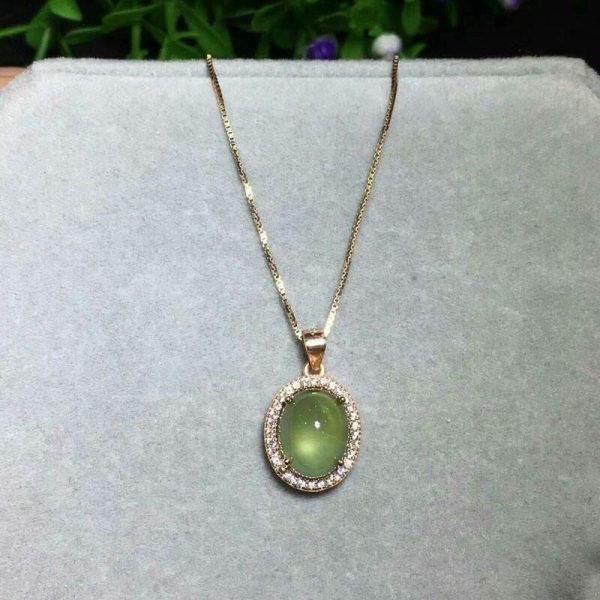 Necklaces | Exquisite Prehnite Pendant Gold